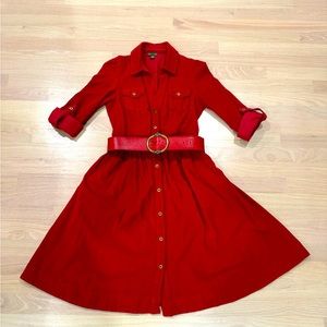 Red button up dress from Anthropologie, size 4